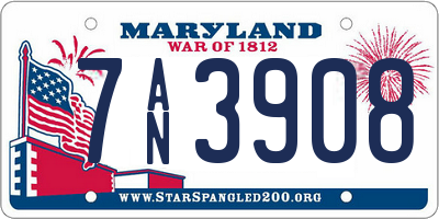 MD license plate 7AN3908
