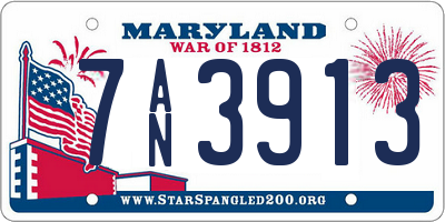 MD license plate 7AN3913