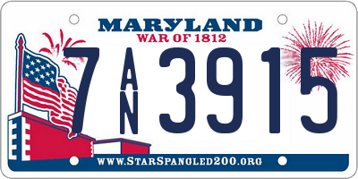 MD license plate 7AN3915