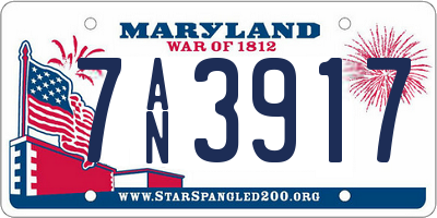 MD license plate 7AN3917