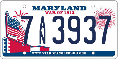 MD license plate 7AN3937