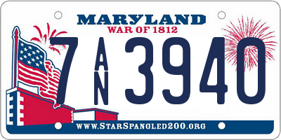 MD license plate 7AN3940