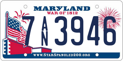 MD license plate 7AN3946