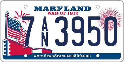MD license plate 7AN3950