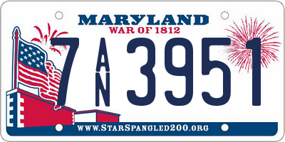MD license plate 7AN3951