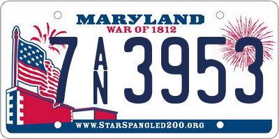 MD license plate 7AN3953