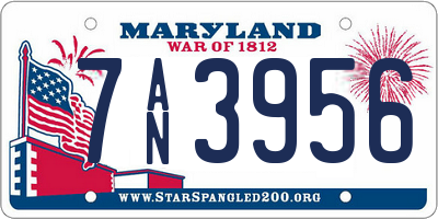 MD license plate 7AN3956