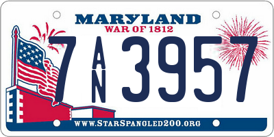MD license plate 7AN3957