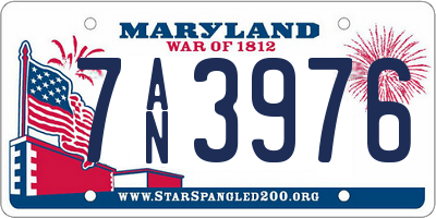 MD license plate 7AN3976
