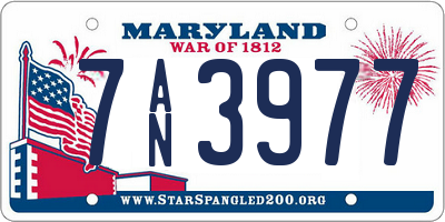 MD license plate 7AN3977