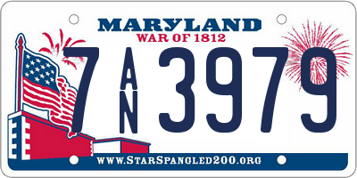 MD license plate 7AN3979