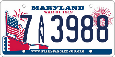 MD license plate 7AN3988