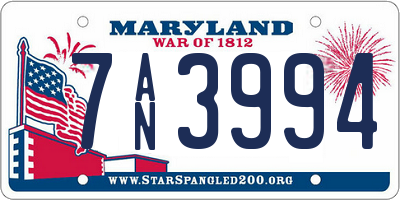MD license plate 7AN3994