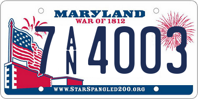MD license plate 7AN4003