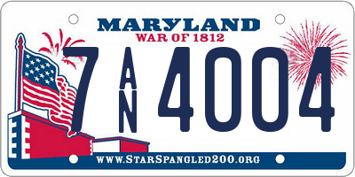 MD license plate 7AN4004