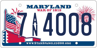 MD license plate 7AN4008