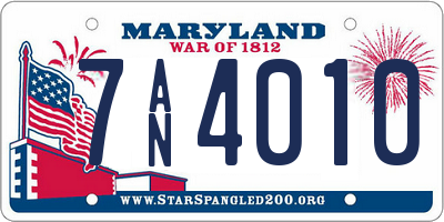 MD license plate 7AN4010