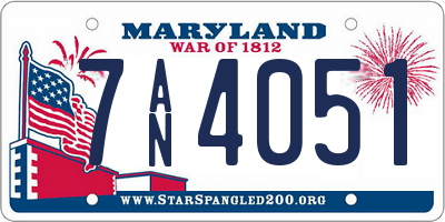 MD license plate 7AN4051