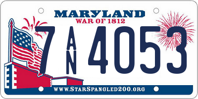 MD license plate 7AN4053