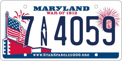 MD license plate 7AN4059