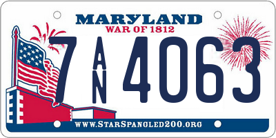MD license plate 7AN4063