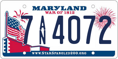 MD license plate 7AN4072