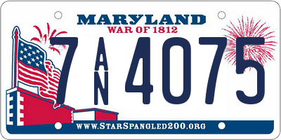 MD license plate 7AN4075