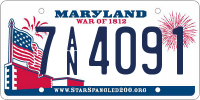 MD license plate 7AN4091