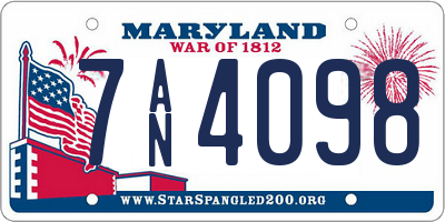MD license plate 7AN4098