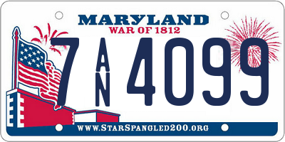 MD license plate 7AN4099