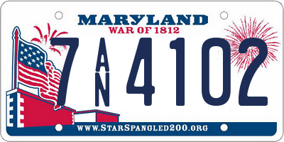 MD license plate 7AN4102