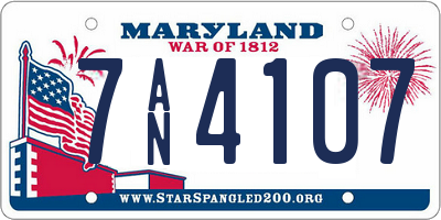 MD license plate 7AN4107