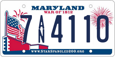 MD license plate 7AN4110