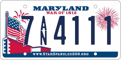MD license plate 7AN4111