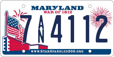 MD license plate 7AN4112