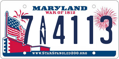 MD license plate 7AN4113