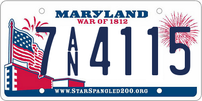 MD license plate 7AN4115