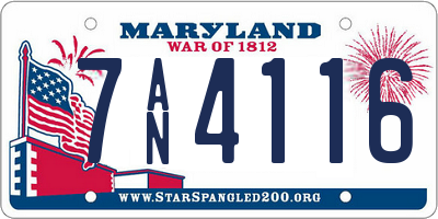 MD license plate 7AN4116