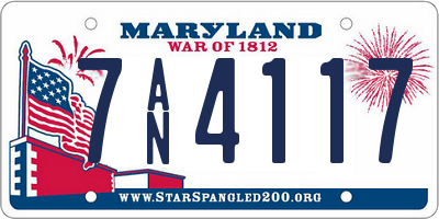 MD license plate 7AN4117