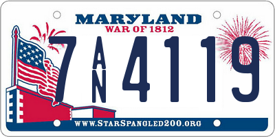 MD license plate 7AN4119