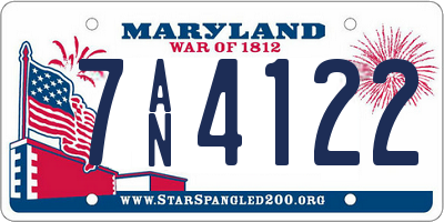 MD license plate 7AN4122