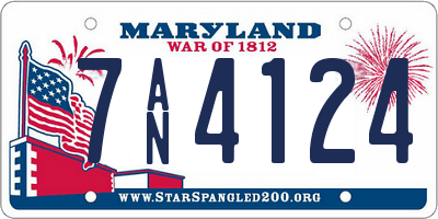 MD license plate 7AN4124