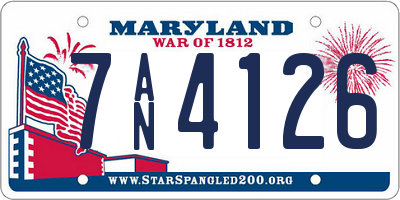 MD license plate 7AN4126