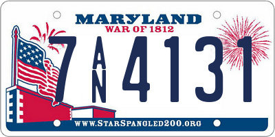 MD license plate 7AN4131