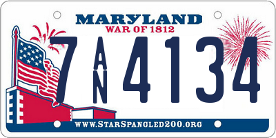 MD license plate 7AN4134