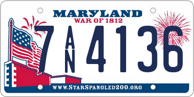 MD license plate 7AN4136