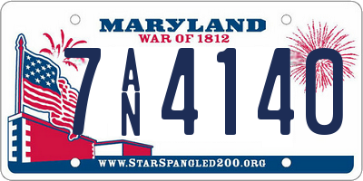 MD license plate 7AN4140