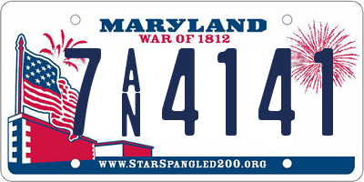 MD license plate 7AN4141