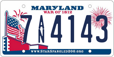 MD license plate 7AN4143