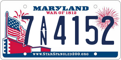 MD license plate 7AN4152